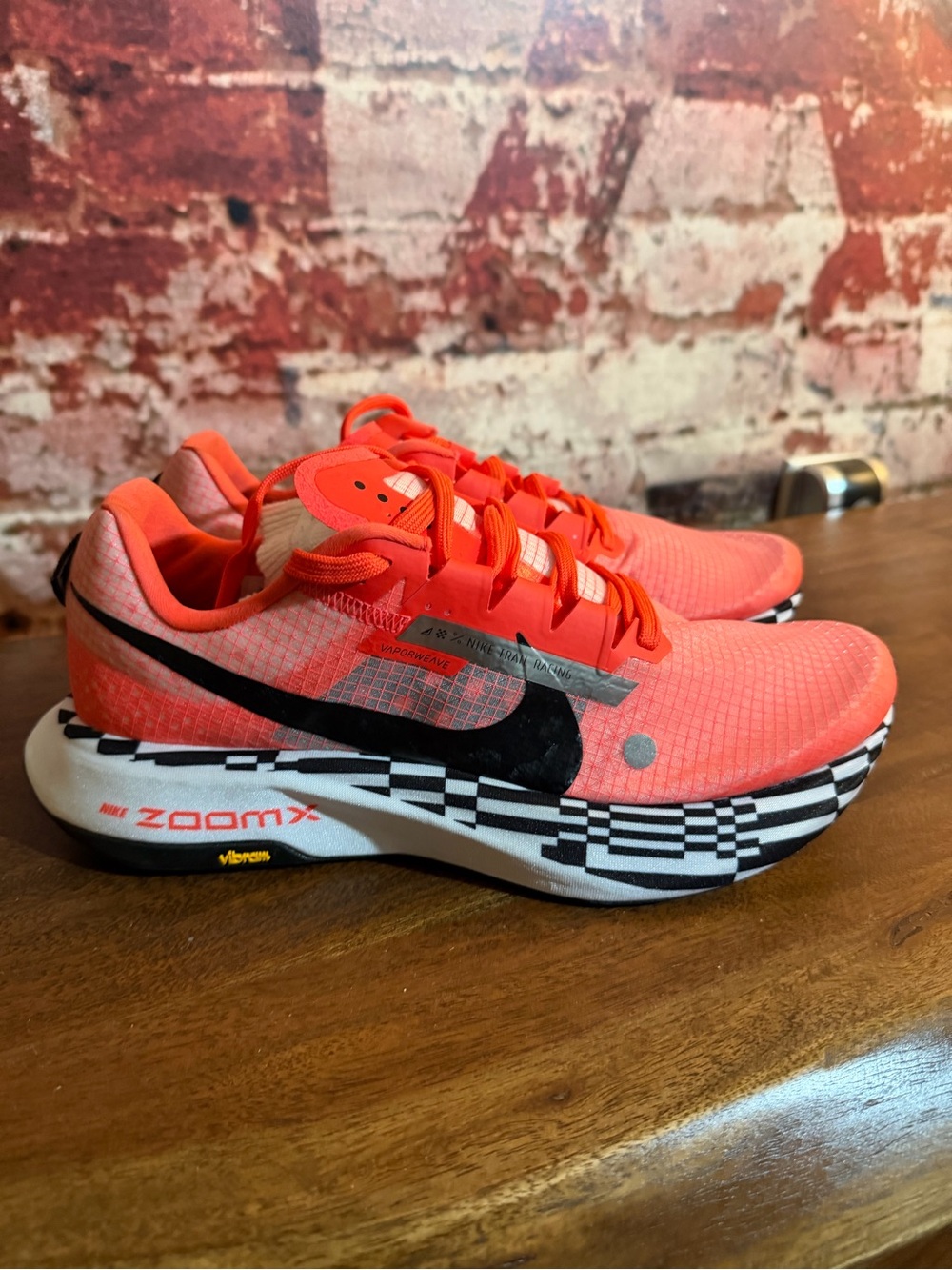 Nike Men Running Shoes - Vibrant Orange with Black Swoosh